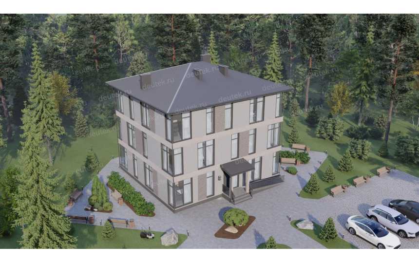 Проект трехэтажного многоквартирного дома с размерами 12 м на 14 м - P306