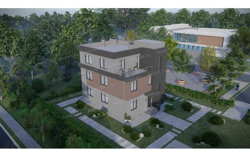 Проект жилого трехэтажного дома с площадью до 300 кв.м. - P271