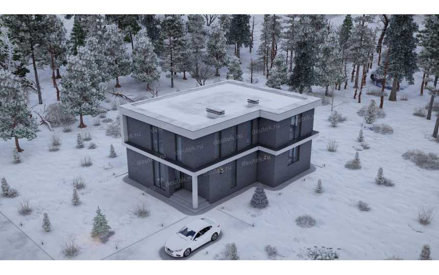 Проект жилого двухэтажного дома в стиле минимализм - P246