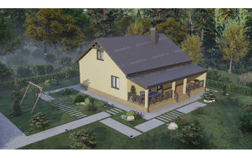 Проект жилого двухэтажного дома с мансардным этажом - P248