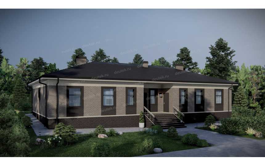 Проект одноэтажного дуплекса с площадью до 250 кв м - P250