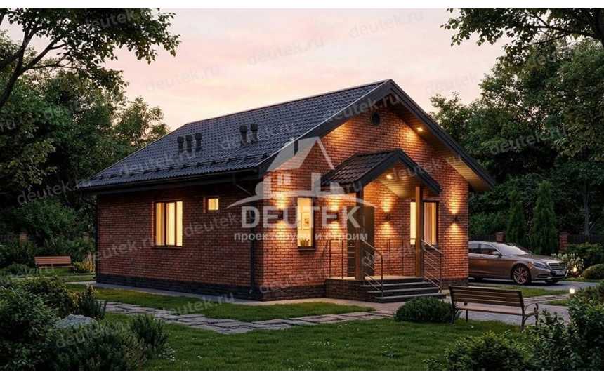 Проект жилого одноэтажного дома с двумя спальнями - LK-293