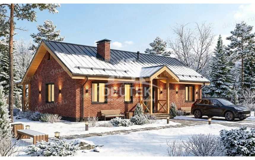 Проект загородного одноэтажного дома с размерами 13 м на 11 м - LK-294