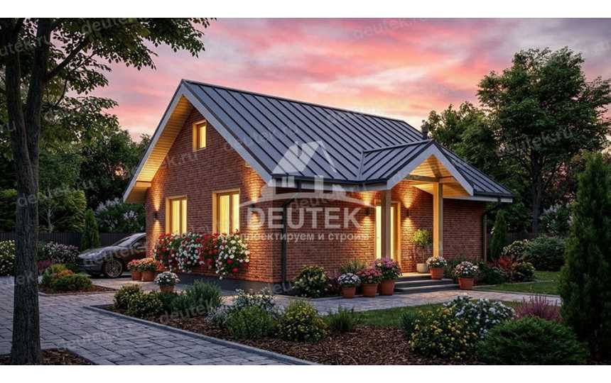 Проект дачного одноэтажного дома с площадью до 50 кв м - LK-295