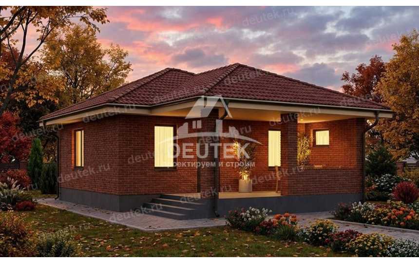 Проект одноэтажной бани с террасой - LK-297