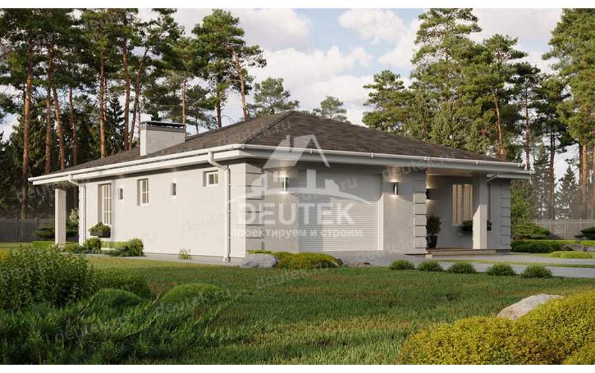 Проект жилого одноэтажного дома с гаражом - LK-320