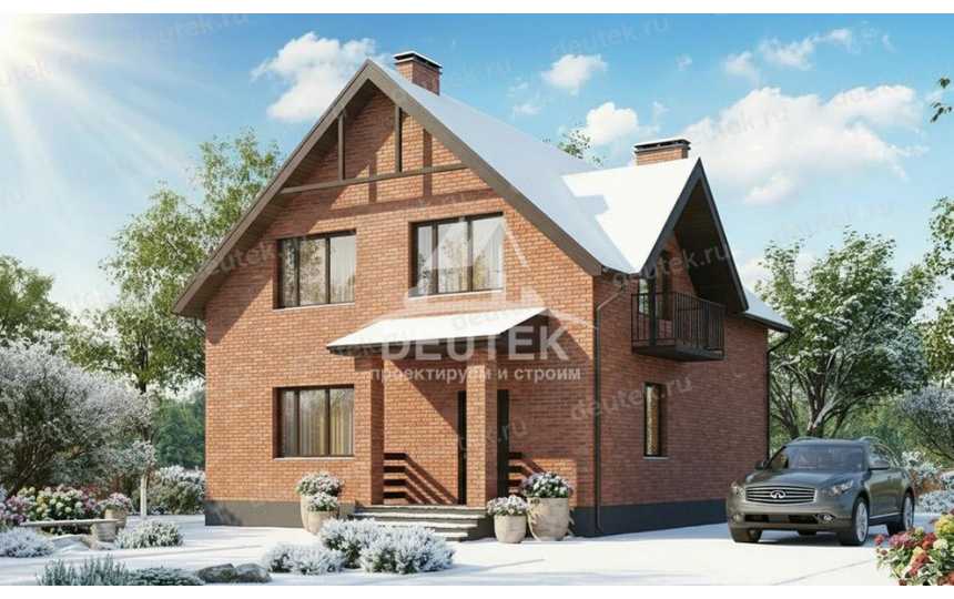 Проект загородного двухэтажного дома в современном стиле - LK-470