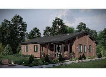 Проект жилого одноэтажного дома с тремя спальнями - P294