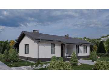 Проект жилого одноэтажного дома с площадью до 150 кв м - P256