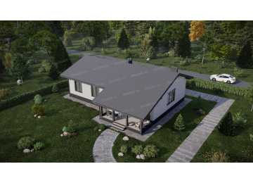 Проект жилого одноэтажного дома с площадью до 150 кв м - P256