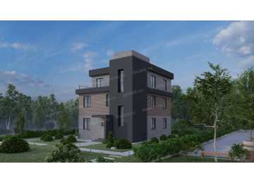 Проект жилого трехэтажного дома с площадью до 300 кв.м. - P271