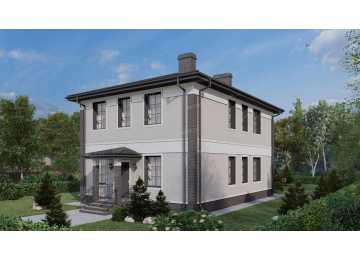 Проект узкого двухэтажного дома с четырьмя спальнями - P231