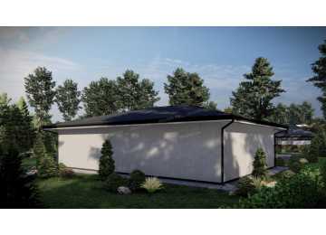 Проект одноместного гаража с мастерской и хозблоком - P243