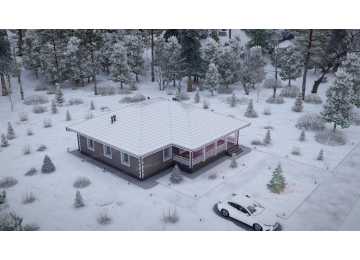 Проект жилого одноэтажного дома с размерами 8 м на 11 м - P244