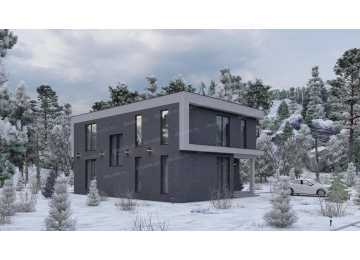 Проект жилого двухэтажного дома в стиле минимализм - P246