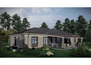 Проект одноэтажного дуплекса с площадью до 250 кв м - P250