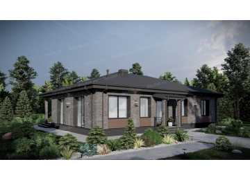 Проект жилого одноэтажного дома с размерами 15 м на 11 м - P254