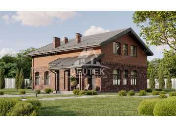 Проект квадратного двухэтажного дома с одноместным гаражом - LK-292