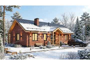 Проект загородного одноэтажного дома с размерами 13 м на 11 м - LK-294