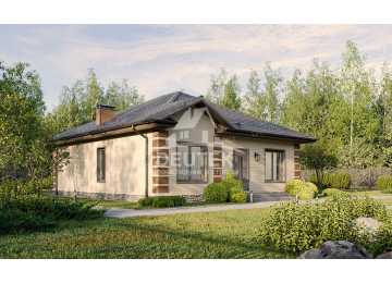 Проект узкого одноэтажного дома с площадью до 100 кв м - LK-308