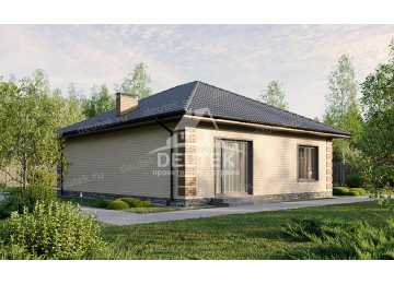 Проект узкого одноэтажного дома с площадью до 100 кв м - LK-308