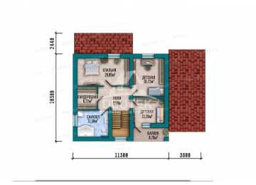 Проект современного двухэтажного дома с навесом для автомобиля - LK-331