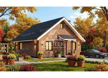 Проект квадратного одноэтажного дома с одной спальней - LK-343