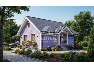 Проект квадратного одноэтажного дома с размерами 7 м на 7 м - LK-349