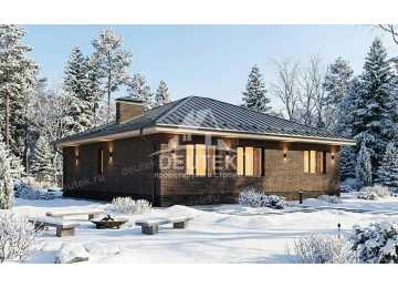 Проект загородного одноэтажного дома из керамического блока - LK-351