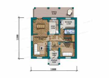 Проект загородного двухэтажного дома с четырьмя спальнями - LK-361
