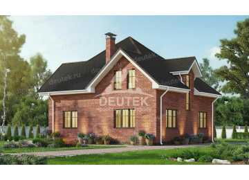 Проект квадратного двухэтажного дома с размерами 11 м на 11 м - LK-362