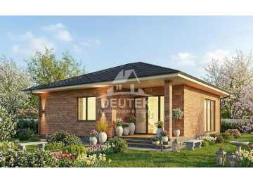 Проект квадратного одноэтажного дома с тремя спальнями - LK-364