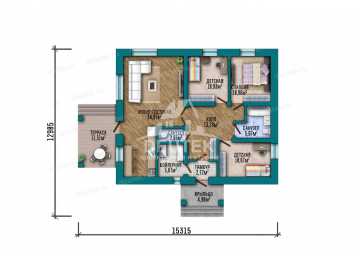 Проект жилого одноэтажного дома с площадью до 150 кв м - LK-371
