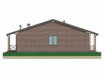 Проект жилого одноэтажного дома с тремя спальнями - P294