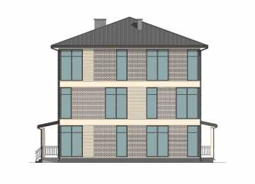 Проект трехэтажного многоквартирного дома с размерами 12 м на 14 м - P306