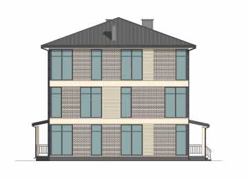 Проект трехэтажного многоквартирного дома с размерами 12 м на 14 м - P306