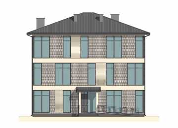 Проект трехэтажного многоквартирного дома с размерами 12 м на 14 м - P306