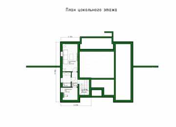 Проект узкого одноэтажного дома с цоколем - P259