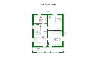 Проект жилого двухэтажного дома с навесом для автомобиля - P260