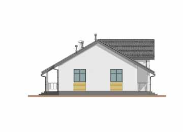 Проект узкого одноэтажного дома со вторым светом - P268