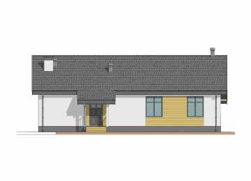 Проект узкого одноэтажного дома со вторым светом - P268
