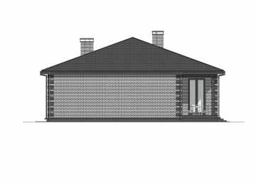 Проект узкого одноэтажного дома с одноместным гаражом - P269