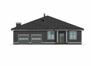 Проект одноэтажного дома с бассейном, сауной и тренажёрным залом - P270-1