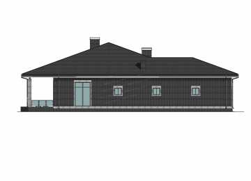Проект одноэтажного дома с бассейном, сауной и тренажёрным залом - P270-1