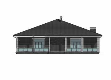 Проект одноэтажного дома с бассейном, сауной и тренажёрным залом - P270-1