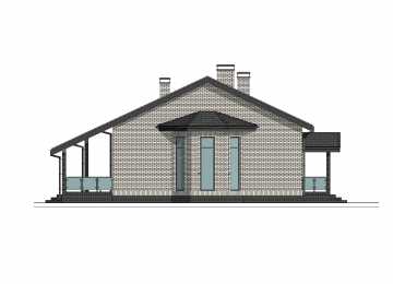 Проект квадратного одноэтажного дома с одноместным гаражом - P270-2