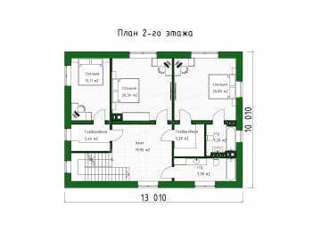 Проект жилого трехэтажного дома с площадью до 300 кв.м. - P271
