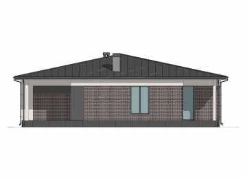Проект жилого одноэтажного дома с тремя террасами - P273