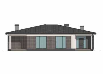 Проект жилого одноэтажного дома с тремя террасами - P273