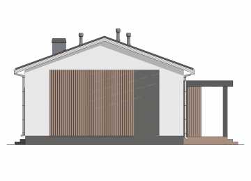 Проект узкого одноэтажного дома с кабинетом - P274-1